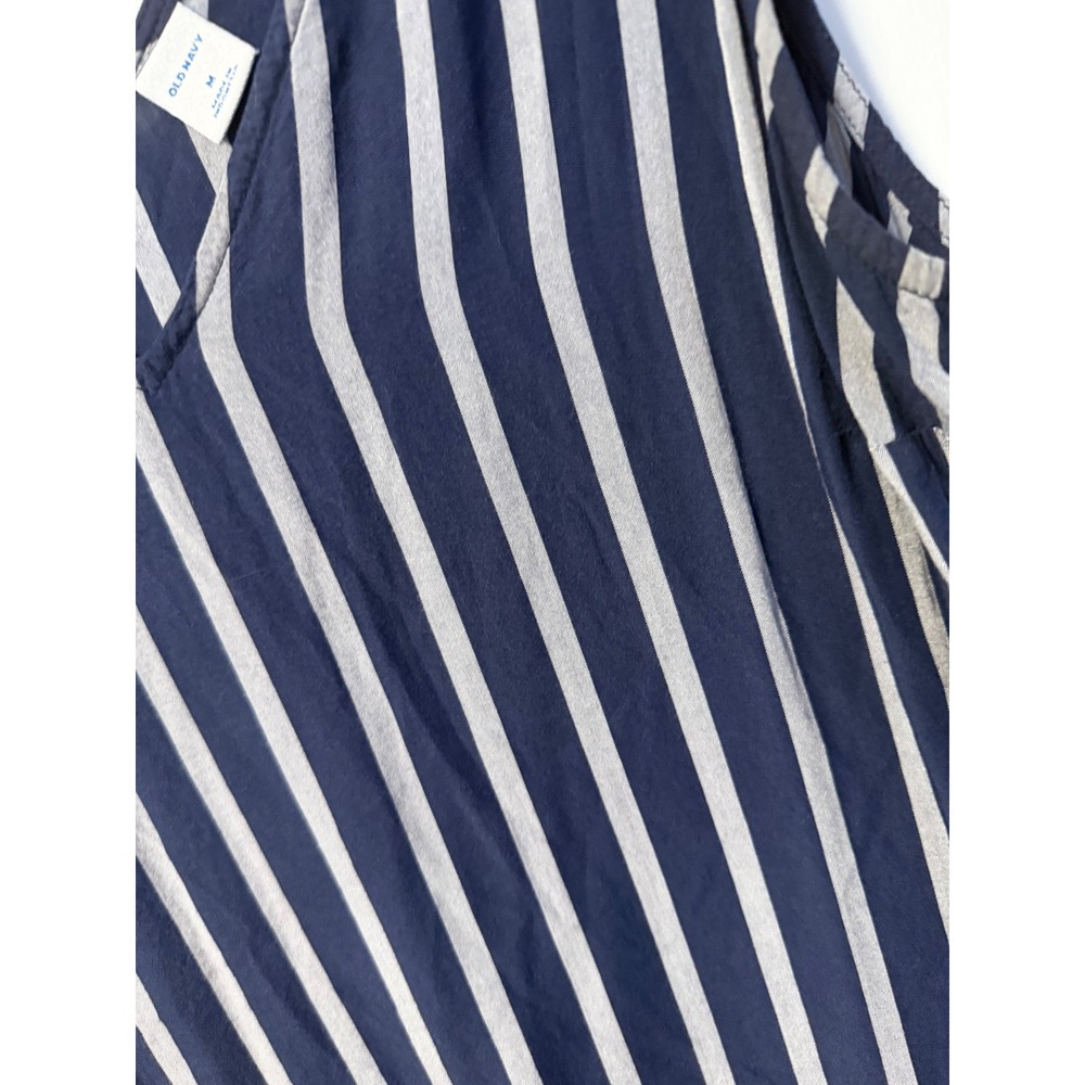 Old Navy Striped Tank Top Women Medium Navy Blue V-Neck - Picture 5 of 5